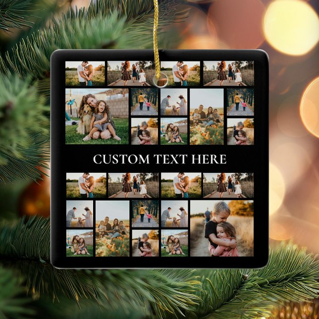 Create Your Own Personalised Photo Collage Ceramic Ornament (Creator Uploaded)