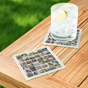 Create Your Own Personalised Photo Collage Glass Coaster