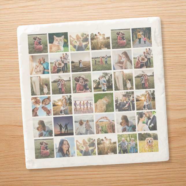 Create Your Own Personalised Photo Collage Stone Coaster (Creator Uploaded)