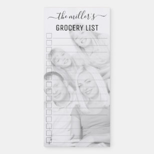 Create your own personalised photo grocery list magnetic notepad