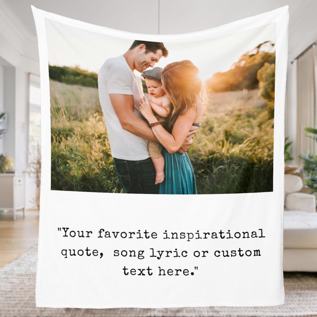 Create Your Own Personalised Photo Quote Fleece Blanket (Creator Uploaded)