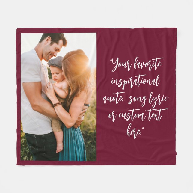 Create Your Own Personalised Photo Quote Fleece Blanket (Front (Horizontal))