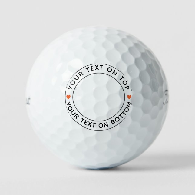 Create Your Own Personalised Photo Simple Text Golf Balls (Front)