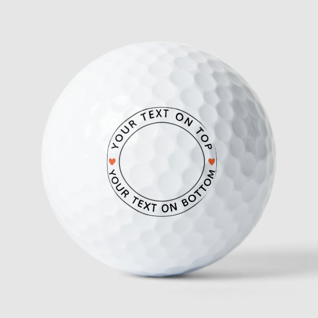Create Your Own Personalised Photo Simple Text Golf Balls (Front)