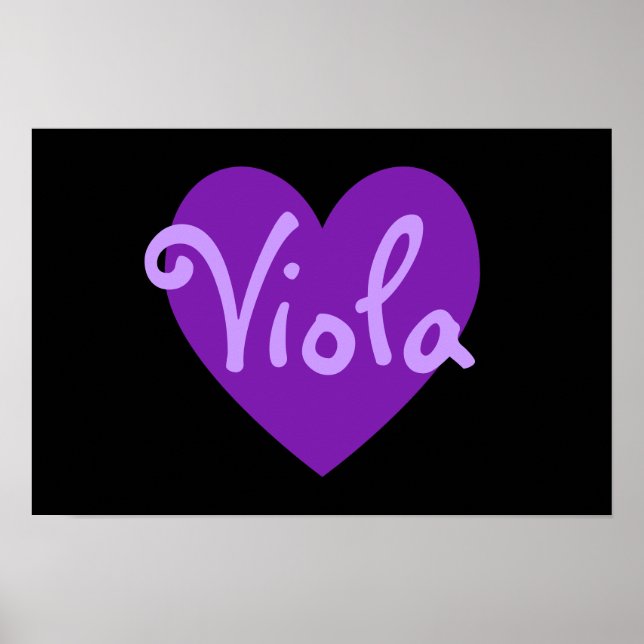 Create Your Own Personalised Purple Heart Black Poster (Front)