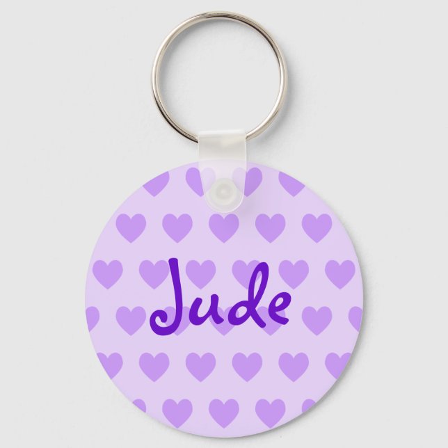 Create Your Own Personalised Purple Heart Pattern Key Ring (Front)