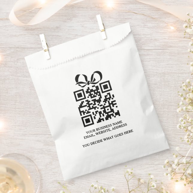 Create Your Own Personalised QR Code Business Favour Bag (Clipped)