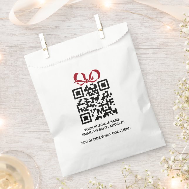 Create Your Own Personalised QR Code Business Favour Bag (Clipped)