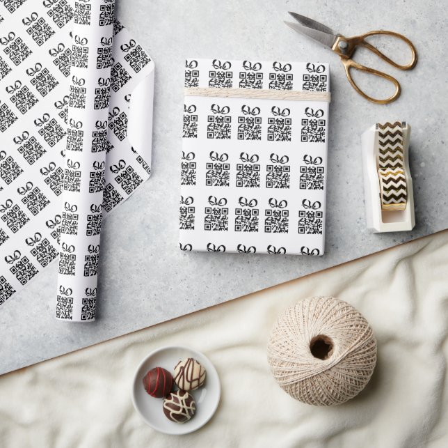 Create Your Own Personalised QR Code Business Wrapping Paper (Crafts)