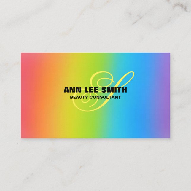 Create Your Own Personalised Rainbow Design Custom Business Card (Front)