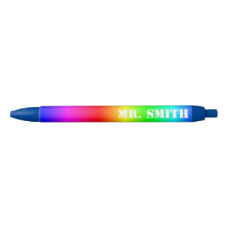 Create Your Own Personalised Rainbow Gradient Blue Ink Pen