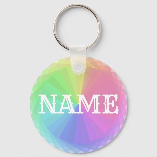 Create Your Own Personalised Rainbow Name Keychain (Front)
