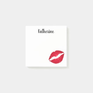 Create Your Own Personalised Red Kiss Print Post-it Notes