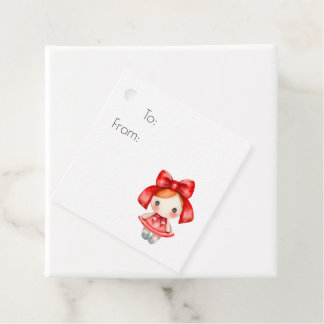 Create Your Own Personalised Red Toy Doll Favour Tags