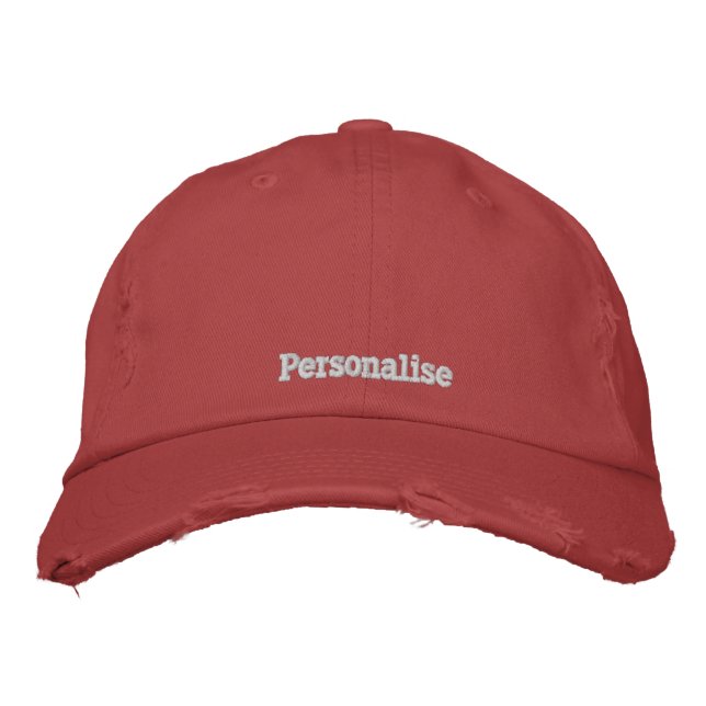 Create Your Own Personalised Rustic Red Custom  Embroidered Hat (Front)