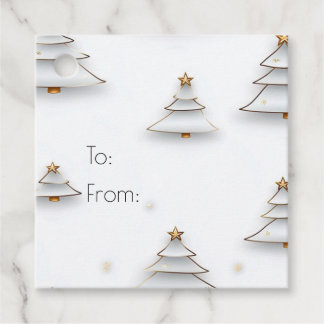 Create Your Own Personalised White Xmas Trees Favour Tags