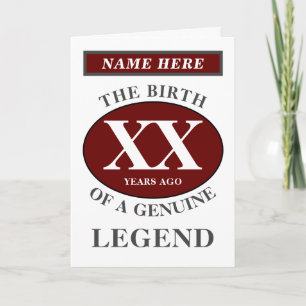 Create Your Own Personalised Year Legend Birthday Card