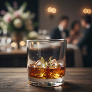 Create Your Own Personalize Add Monogram,Name Whiskey Glass