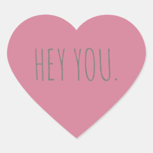 CREATE YOUR OWN PERSONALIZE DUSTY ROSE COLOR HEART STICKER