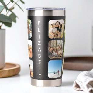 Create Your Own Personalized 15 Photo Collage Insulated Tumbler