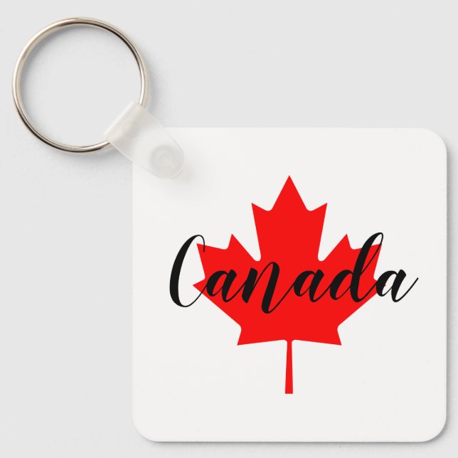 Create Your Own Personalized Canada Red Maple Leaf Key Ring (Front)