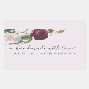 Create Your Own Personalized Handmade Floral Rectangular Sticker