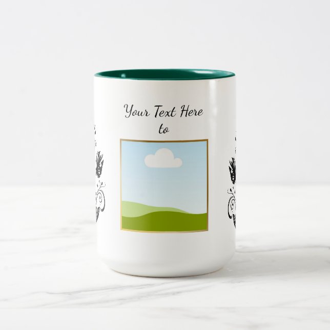 Create Your Own personalized Template Text  Two-Tone Coffee Mug (Center)