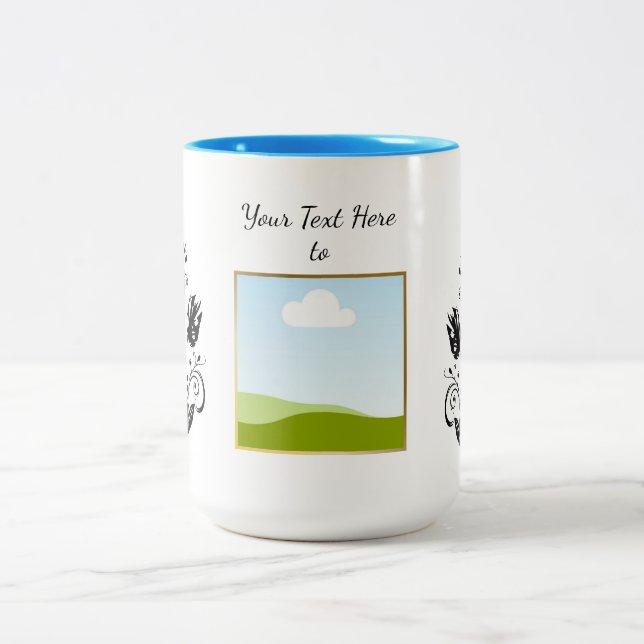 Create Your Own personalized Template Text  Two-Tone Coffee Mug (Center)