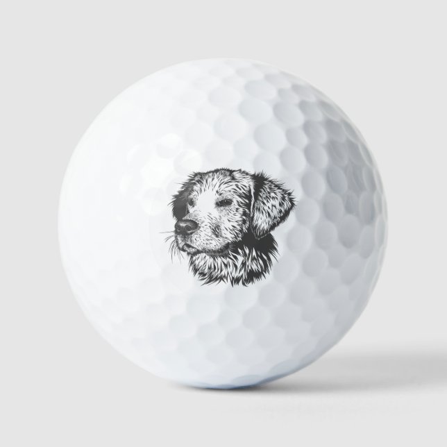 Create Your Own Pet Dog Customised Golf Balls (Front)