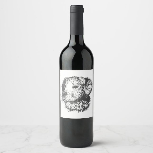 Create Your Own Pet Dog Customised Wine Label (Front)