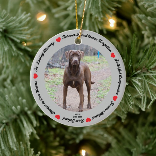 Create Your Own Pet Dog Memorial Ceramic Ornament (Tree)