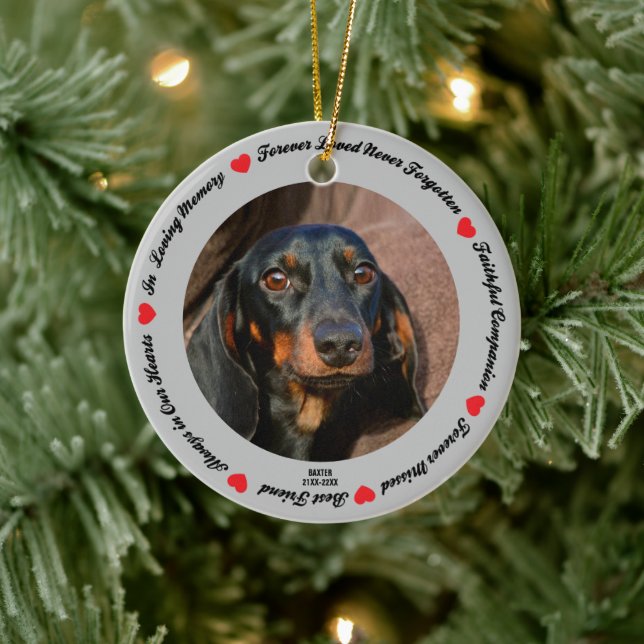 Create Your Own Pet Dog Memorial   Ceramic Ornament (Tree)