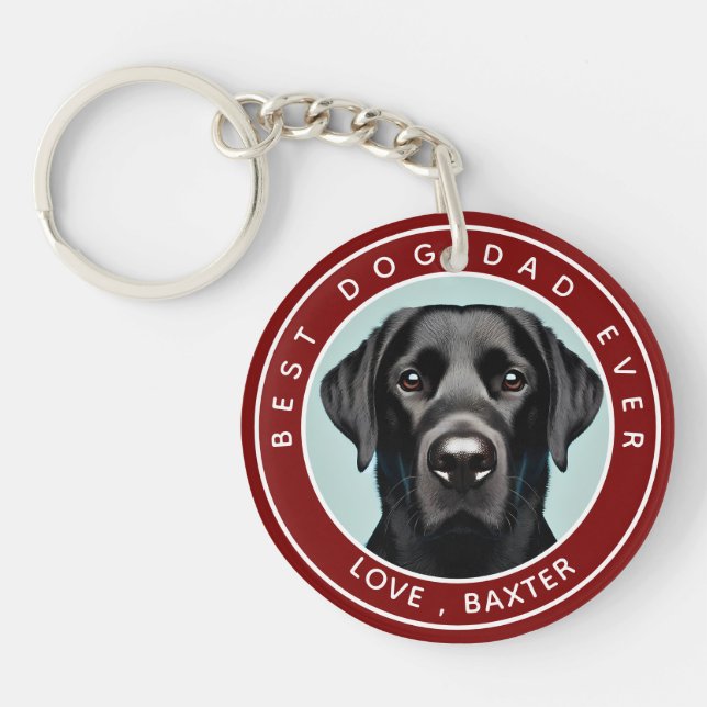 Create Your Own Pet Dog Photo Personalised Key Ring (Front)