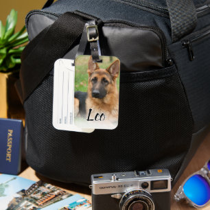 Create Your Own Pet Photo Custom Picture Name Luggage Tag