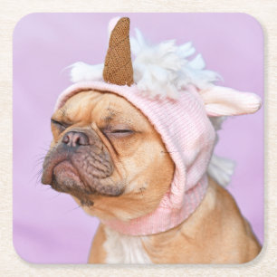 Create Your Own Pet Photo Custom Picture Square Paper Coaster