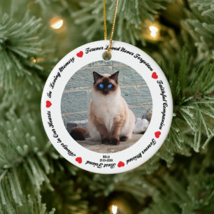 Create Your Own Pet Siamese Cat Memorial  Ceramic Ornament