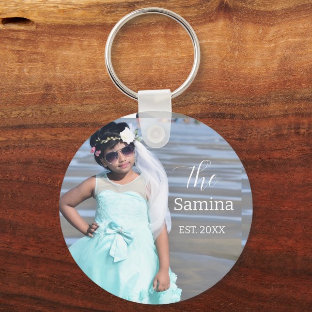 Create Your Own Photo and Custom Text Personalised Key Ring (Front)