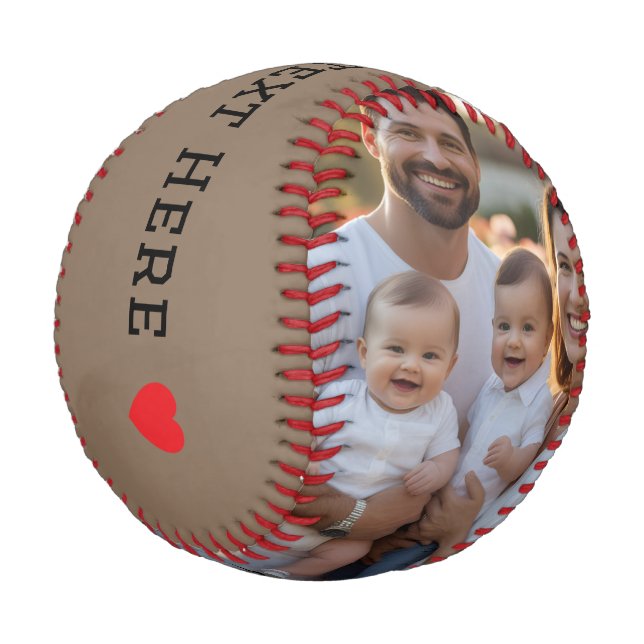 Create Your Own Photo And Text Baseball (Angled)