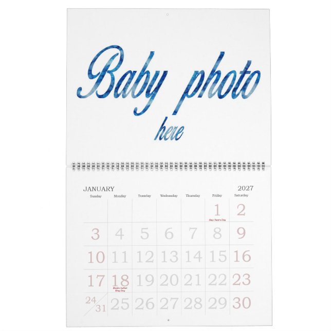 CREATE YOUR OWN PHOTO CALENDAR (Jan 2027)