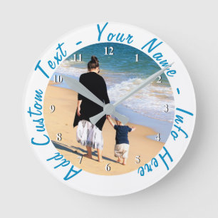 Create Your Own Photo Clock Gift Custom Text Name