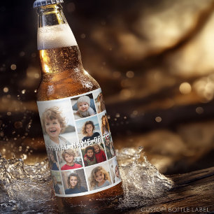 Create Your Own Photo Collage - 13 photos Beer Bottle Label