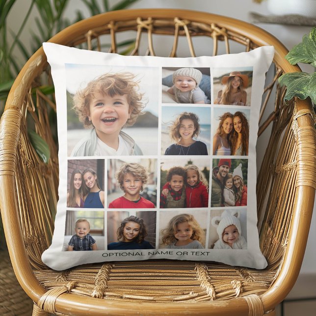 Create Your Own Photo Collage - 13 photos Cushion (Custom Photo Pillow - Add Your Own Pics!)