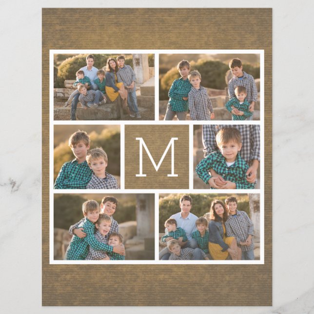 Create Your Own Photo Collage - 6 photos Monogram Flyer (Front)