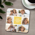 Create Your Own Photo Collage - 6 photos Monogram Square Paper Coaster<br><div class="desc">Use up to six square photos to create a unique and personal gift. If you need to adjust the pictures,  click on the customise tool to make changes. Photo Credit: Photography © Storytree Studios,  Stanford,  CA</div>