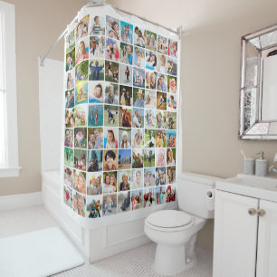 Create Your Own Photo Collage 81 Square Images  Shower Curtain