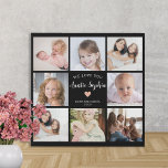 Create Your Own Photo Collage Auntie Modern Faux Canvas Print<br><div class="desc">This modern 8-photo collage faux canva print features the heartfelt message, "We love you Auntie" and a simple pink heart. Ideal for a birthday or Christmas gift for your aunt, it can be personalised with pictures of your favourite nieces or nephews, transforming it into a cherished keepsake to be treasured...</div>