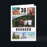 Create Your Own Photo Collage Birthday Card<br><div class="desc">Create your own Happy Birthday card featuring a modern photo collage ,  their age and name. All colours and text can be personalised.</div>