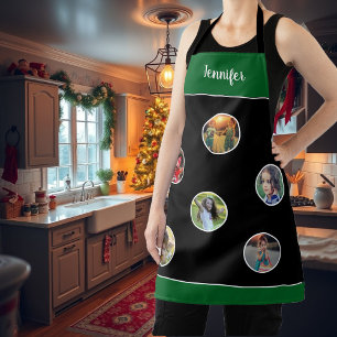 Create your own photo collage Christmas monogram Apron