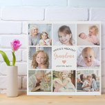 Create Your Own Photo Collage for Grandma Modern Faux Canvas Print<br><div class="desc">Create your own 8-photo collage for your wonderful grandmother with this black and white modern faux canva print. It features the heartfelt message, "World's greatest Grandma" and a simple pink heart. Ideal for a birthday or Christmas gift for your nana, this plaque can be personalised with pictures of favourite grandchildren,...</div>