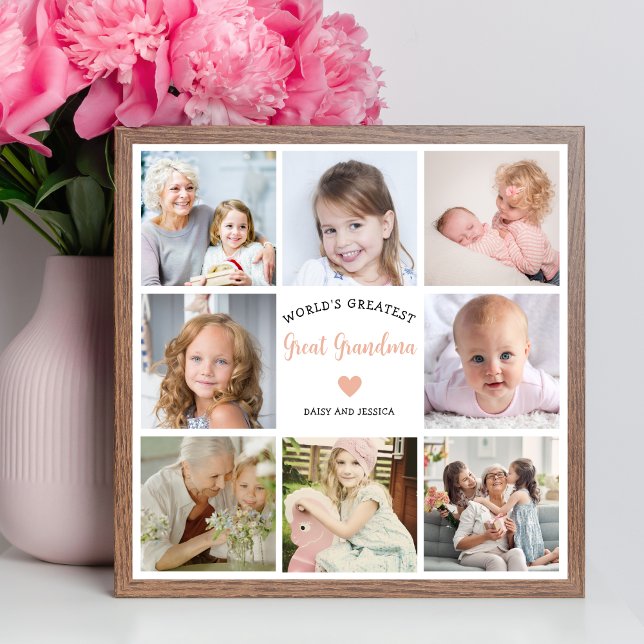 Create Your Own Photo Collage Great Grandma Modern Poster (Creator Uploaded)